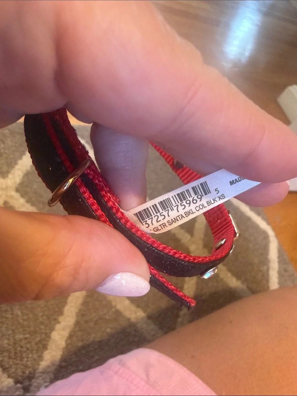 Top Paw Red and Black Rhinestone Dog Collar